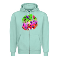 Seafoam halloween candy  patches Zipper Hoodie - BundleAndBundleShop