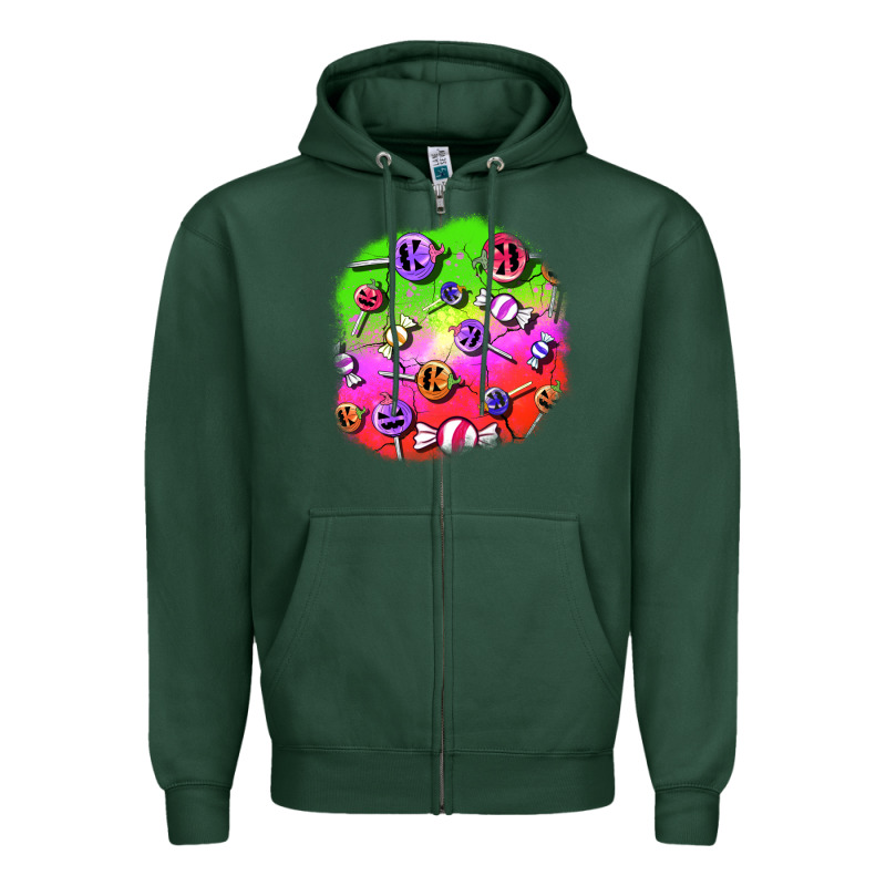 Halloween Candy  Patches Zipper Hoodie by BundleAndBundleShop | Teevron