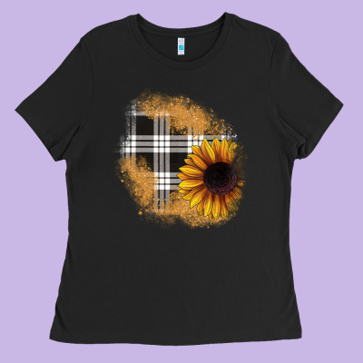 Sunflower Christmas Patch Ladies Tee Designed By Jahusdesignshop