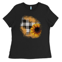 Black sunflower christmas patch Ladies Tee - JahusDesignShop