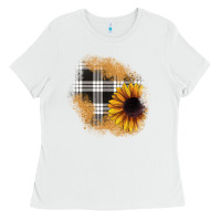 White sunflower christmas patch Ladies Tee - JahusDesignShop