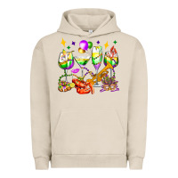 Pigment French Oak mardi gras wine glasses olivia Urban Hoodie - OliviaCreatesArt
