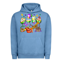 Pigment Pebble Blue mardi gras wine glasses olivia Urban Hoodie - OliviaCreatesArt