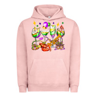 Pigment Salmon mardi gras wine glasses olivia Urban Hoodie - OliviaCreatesArt
