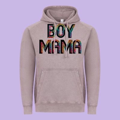 Boy Mama Vintage Hoodie Designed By Jahusdesignshop