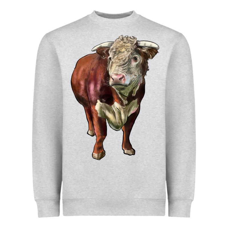 Hereford Bull Face Heavyweight Sweatshirt by LillyAllenDesigns | Teevron