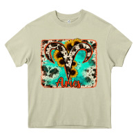 Mossy aries turquoise cowhide Heavy Core Tee - RanaPortraitStore