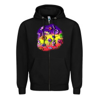 Black halloween candy  patches Zipper Hoodie - BundleAndBundleShop