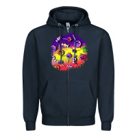 Navy halloween candy  patches Zipper Hoodie - BundleAndBundleShop