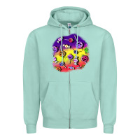 Seafoam halloween candy  patches Zipper Hoodie - BundleAndBundleShop