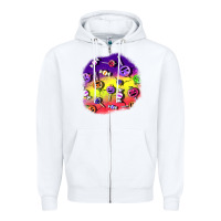 White halloween candy  patches Zipper Hoodie - BundleAndBundleShop