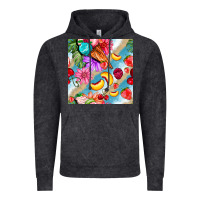 Vintage Black flowers ice cream fruit Vintage Hoodie - BundleAndBundleShop
