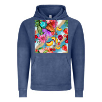 Vintage Denim flowers ice cream fruit Vintage Hoodie - BundleAndBundleShop