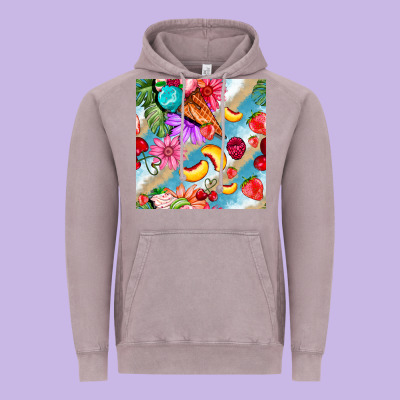 Flowers Ice Cream Fruit Vintage Hoodie Designed By Bundleandbundleshop