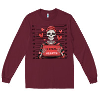 Burgundy i steal hearts skeleton valentine's day Long Sleeve Tee - MaliasSmallBusiness