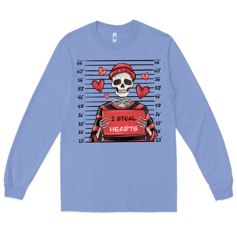 I Steal Hearts Skeleton Valentine's Day Long Sleeve Tee by MaliasSmallBusiness | Teevron