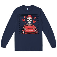 Navy i steal hearts skeleton valentine's day Long Sleeve Tee - MaliasSmallBusiness