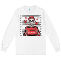 White i steal hearts skeleton valentine's day Long Sleeve Tee - MaliasSmallBusiness