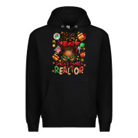 Black santas favorite realtor messy bun Premium Hoodie - texasbilliewilder