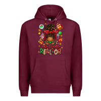 Burgundy santas favorite realtor messy bun Premium Hoodie - texasbilliewilder
