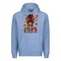 Colony Blue santas favorite realtor messy bun Premium Hoodie - texasbilliewilder