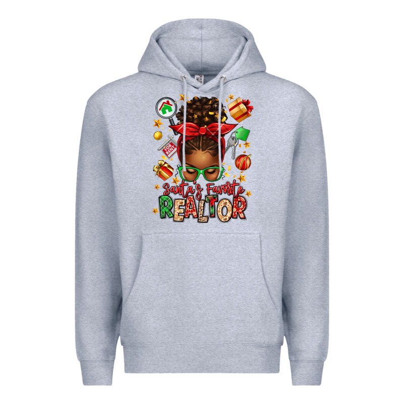 Santas Favorite Realtor Messy Bun Premium Hoodie by texasbilliewilder | Teevron