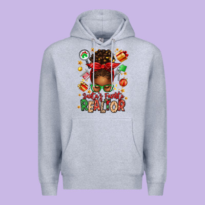 Santas Favorite Realtor Messy Bun Premium Hoodie Designed By Texasbilliewilder