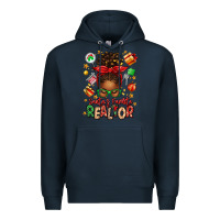 Navy santas favorite realtor messy bun Premium Hoodie - texasbilliewilder