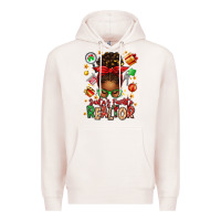 Pale Pink santas favorite realtor messy bun Premium Hoodie - texasbilliewilder