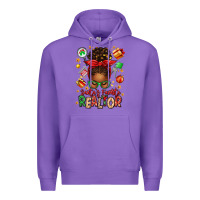 Purple santas favorite realtor messy bun Premium Hoodie - texasbilliewilder