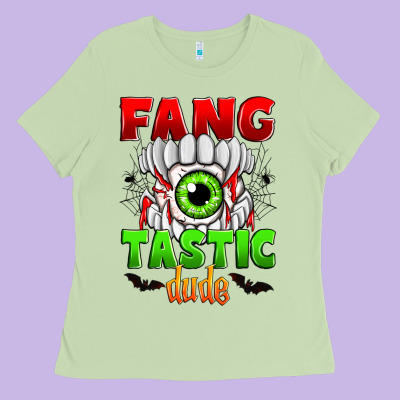 Fang Tastic Dude Ladies Tee Designed By Zillion Design Studio