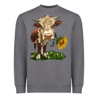 Storm hereford heifer with sunflower Heavyweight Sweatshirt - LillyAllenDesigns