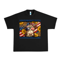 Black Western 4th Of July Cow Urban Heavy Tee - LillyAllenDesigns
