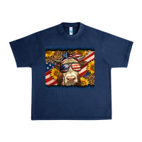 Navy Western 4th Of July Cow Urban Heavy Tee - LillyAllenDesigns