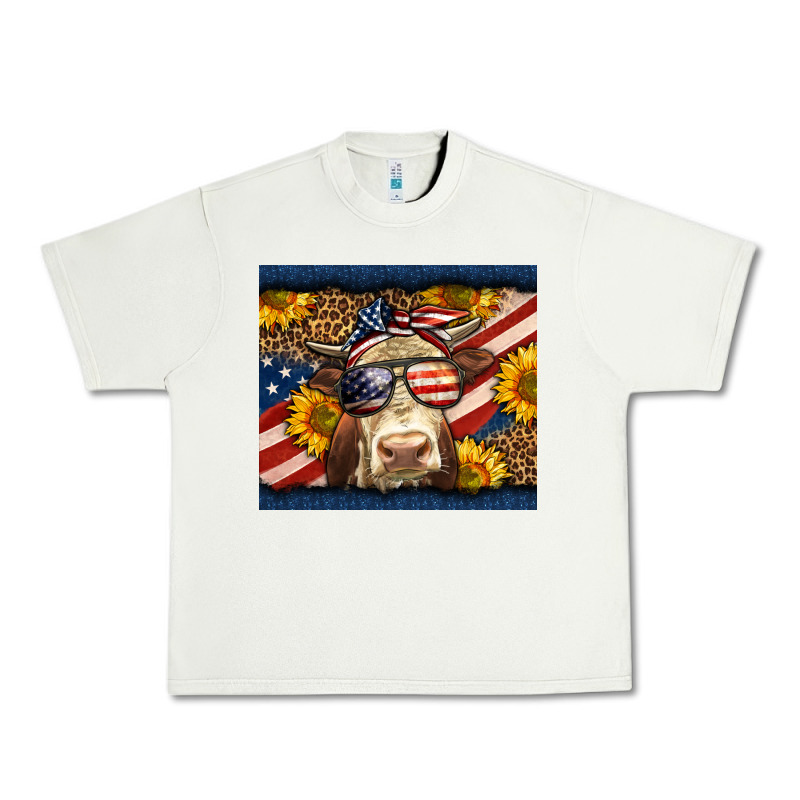 Western 4th Of July Cow Urban Heavy Tee by LillyAllenDesigns | Teevron