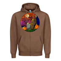 Chestnut halloween round Zipper Hoodie - BundleAndBundleShop