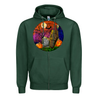 Sports Green halloween round Zipper Hoodie - BundleAndBundleShop