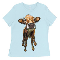 Baby Blue heifer cow Ladies Tee - RanaPortraitStore