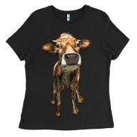 Black heifer cow Ladies Tee - RanaPortraitStore