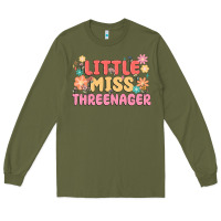 Army Green little miss threenager Long Sleeve Tee - MaliasSmallBusiness