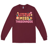 Burgundy little miss threenager Long Sleeve Tee - MaliasSmallBusiness