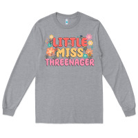 Heather Grey little miss threenager Long Sleeve Tee - MaliasSmallBusiness