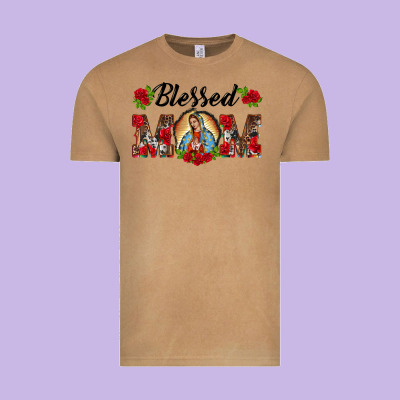 Blessed Mom Lady Of Guadalupe Vintage Tee Designed By Barkaloodesign