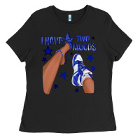 Black I Have Two Moods Royal Blue Sneakers Afro Girl Ladies Tee - texasbilliewilder