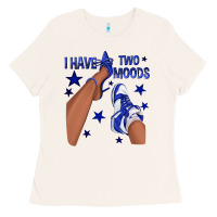 Bone I Have Two Moods Royal Blue Sneakers Afro Girl Ladies Tee - texasbilliewilder
