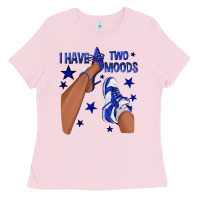 I Have Two Moods Royal Blue Sneakers Afro Girl Ladies Tee | Teevron