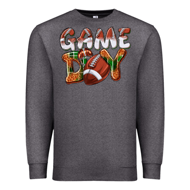 Game Day Leopard Football Premium Sweatshirt by NancyCooperArtShop | Teevron