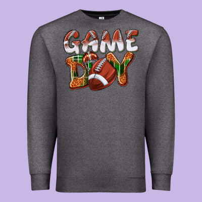 Game Day Leopard Football Premium Sweatshirt Designed By Nancycooperartshop