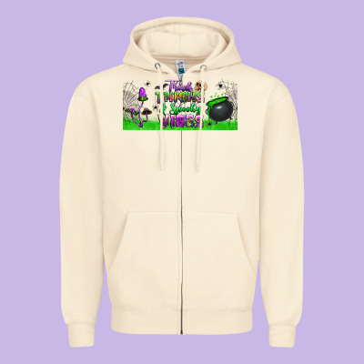 Thick Thighs And Spooky Vibes Libbey Glass Zipper Hoodie Designed By Bundleandbundleshop