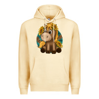 Pina Colada cute baby horse amd sunflowers Premium Hoodie - texasbilliewilder